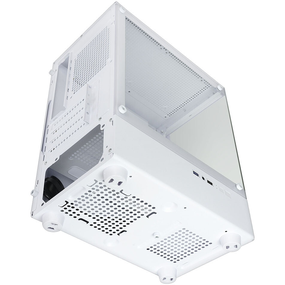 Компьютерный корпус Ginzzu CL485 mATX FAN 3*12LD4 передняя панель Стекло белый