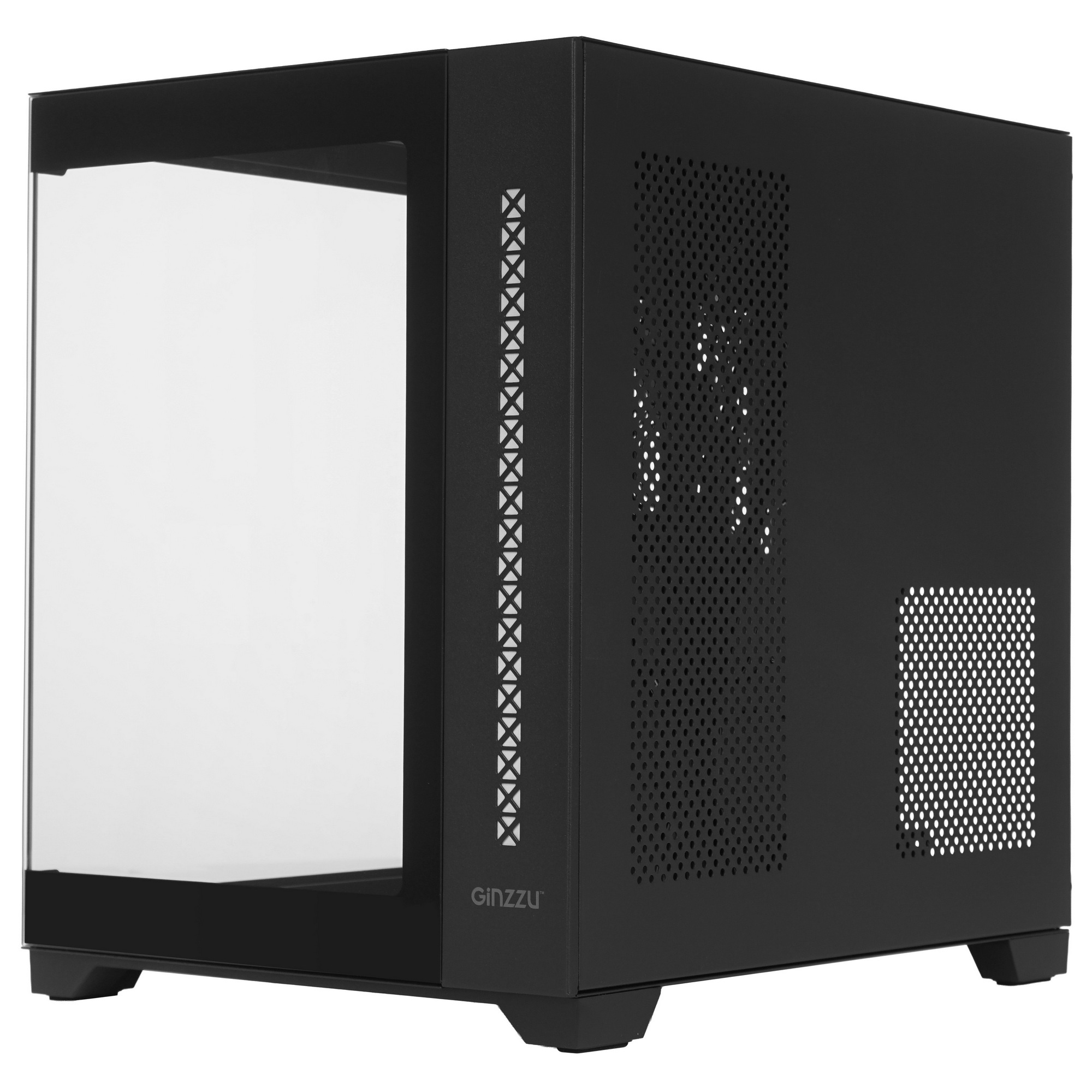 Компьютерный корпус Ginzzu V320 RGB подсветка, закаленное стекло 1*USB 3.0,1*USB 2.0, AU mATX