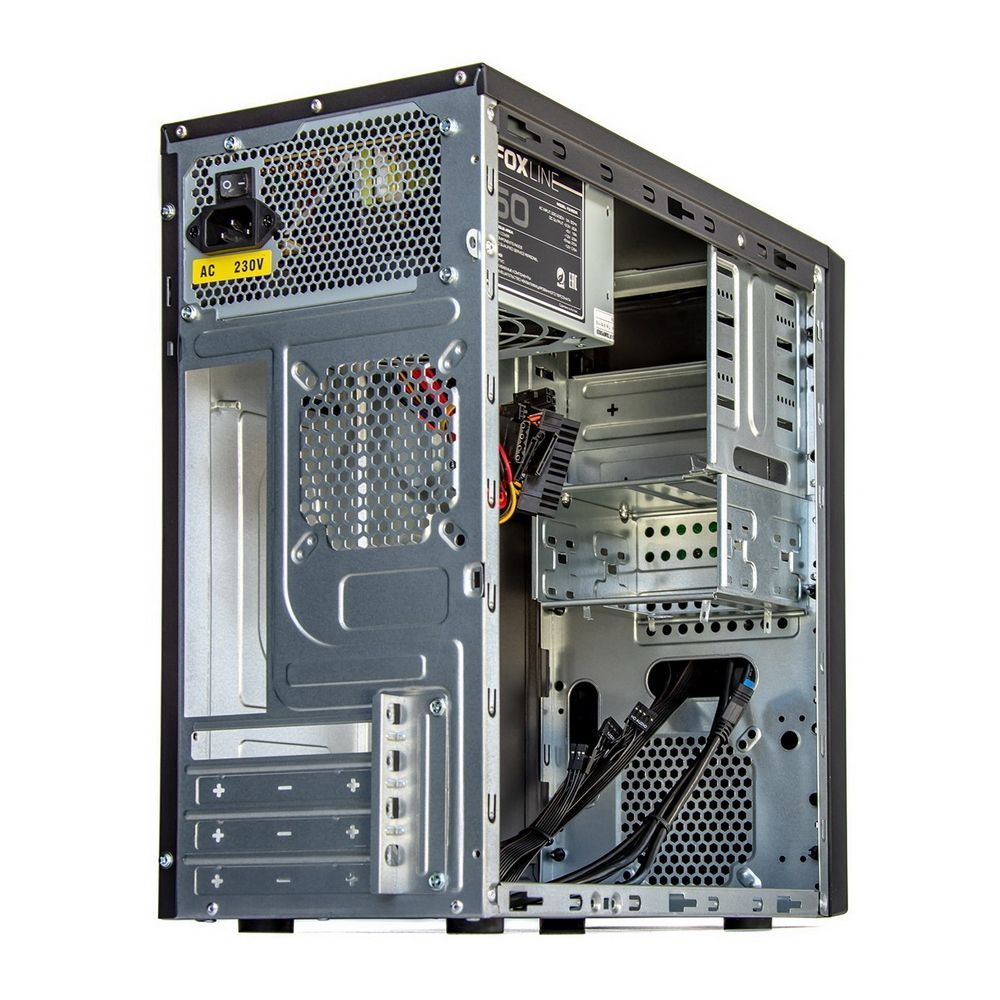 Компьютерный корпус Foxline FL–628-FZ450R-U32 mATX case, black, w/PSU 450W 12cm, w/2xUSB2.0, w/2xUSB