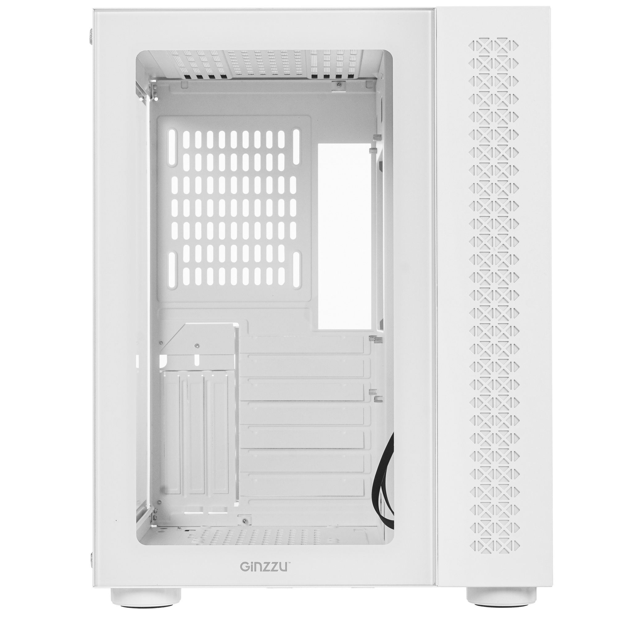 Компьютерный корпус Ginzzu V560 RGB подсветка, закаленное стекло 1*USB 3.0,1*USB 2.0, AU Белый ATX