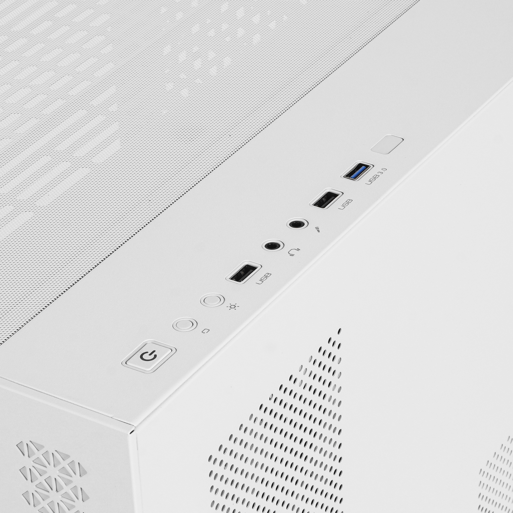 Компьютерный корпус Ginzzu V560 RGB подсветка, закаленное стекло 1*USB 3.0,1*USB 2.0, AU Белый ATX
