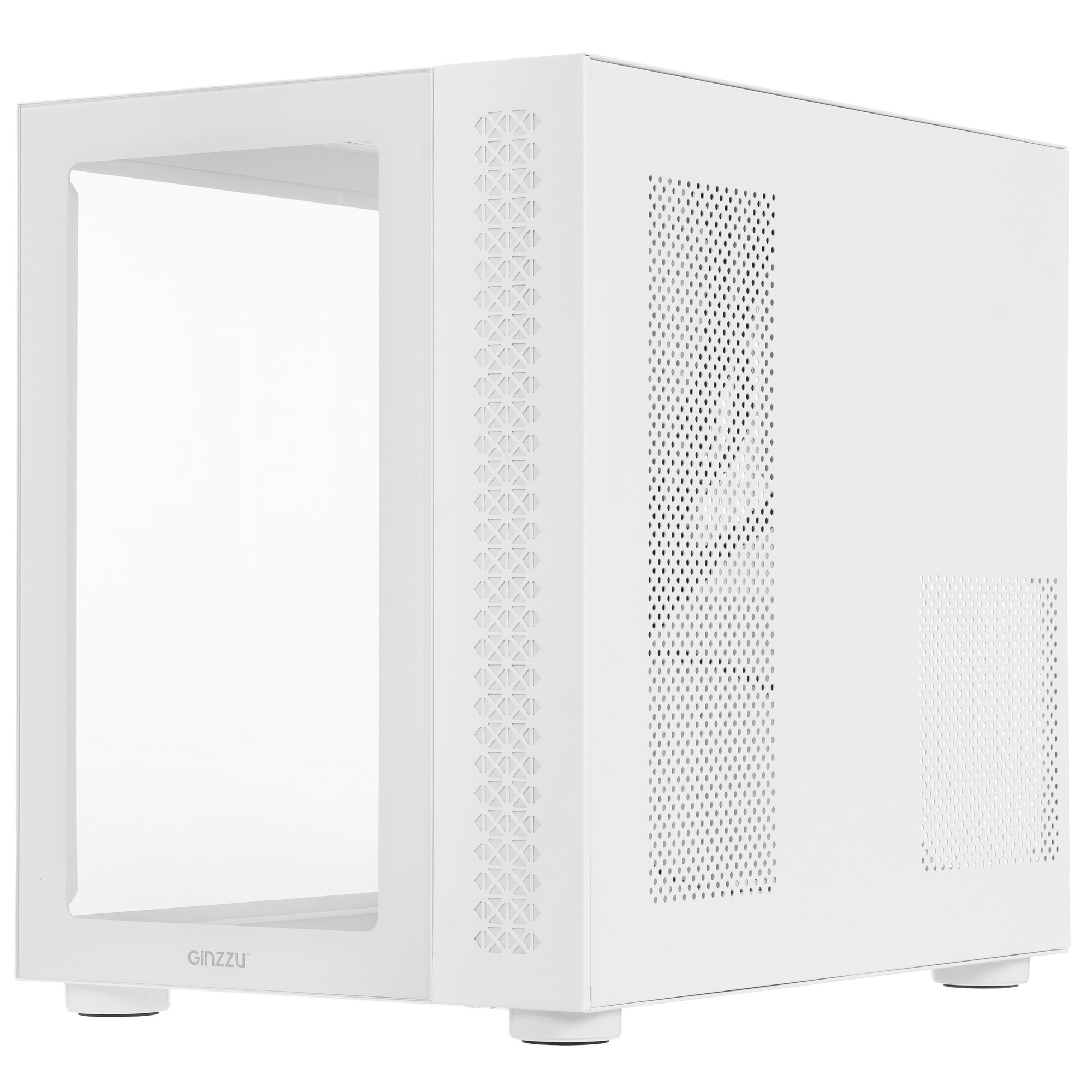 Компьютерный корпус Ginzzu V560 RGB подсветка, закаленное стекло 1*USB 3.0,1*USB 2.0, AU Белый ATX