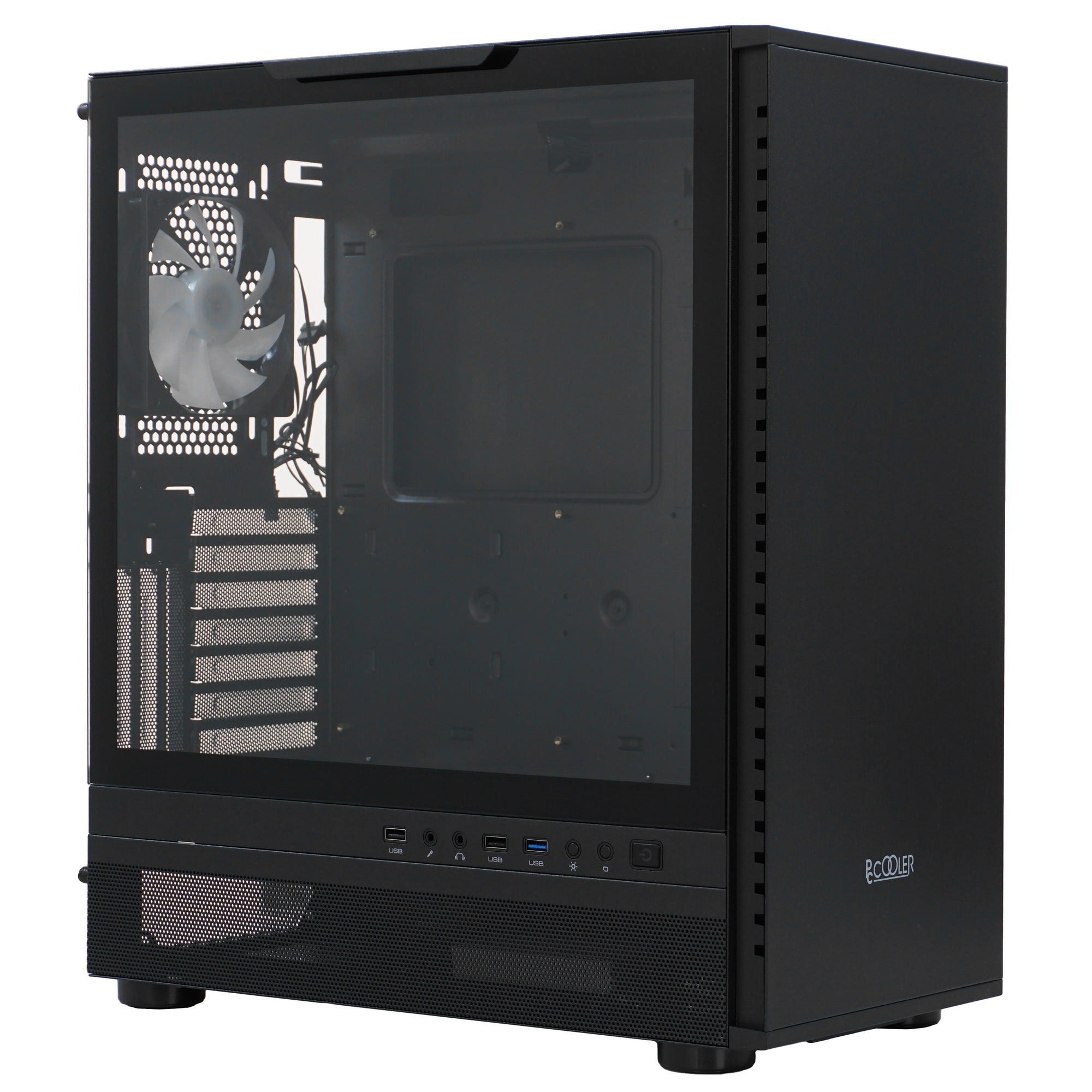 Компьютерный корпус  PCCooler IE200 BK, Tempered Glass Full Tower, черный, TG, SPCC, 1x120mm ARGB E-