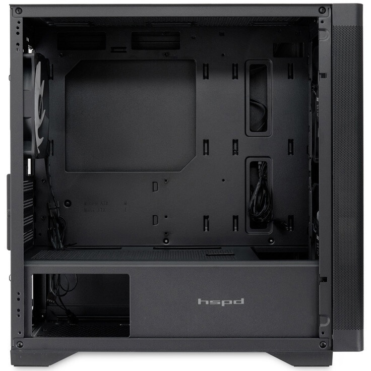 Компьютерный корпус  HSPD M310, Mesh Mini-tower, черный, TG, 0.4 SPCC, 3x120mm ARGB mATX, mITX 180/2