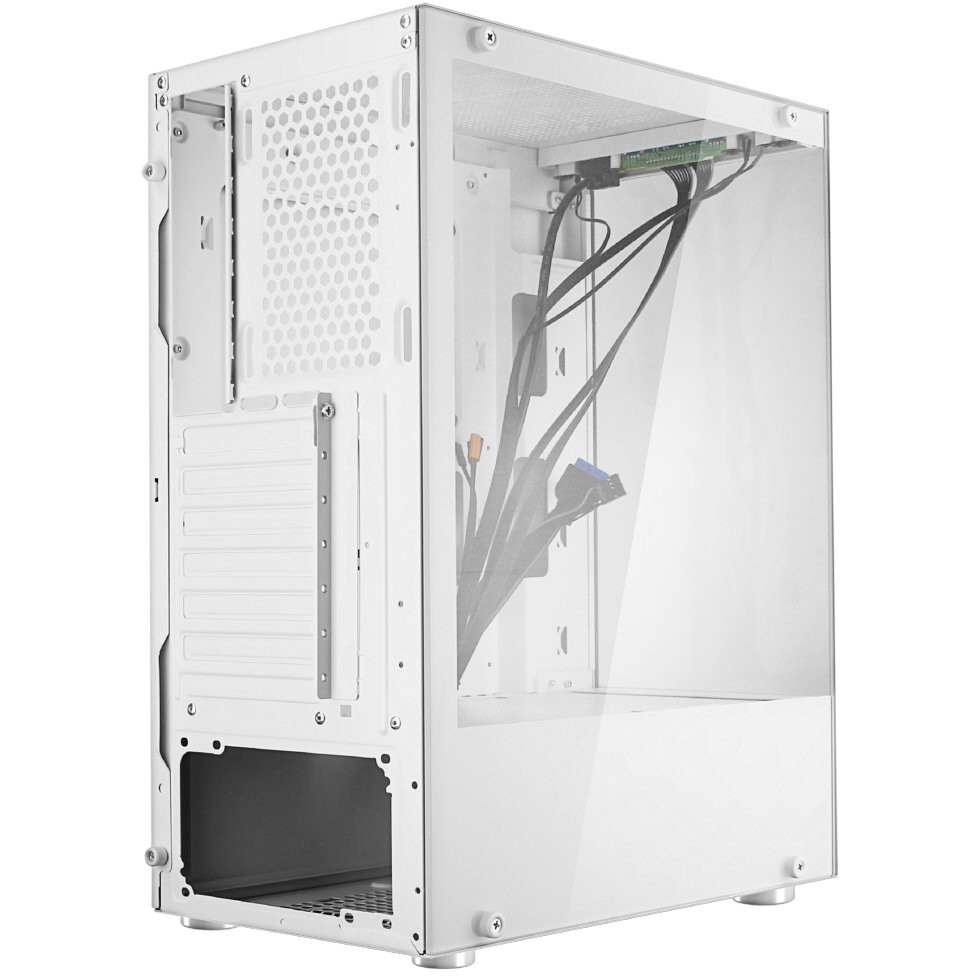 Компьютерный корпус  HSPD F510, Panoramic Mid Tower, белый, TG, 0.5 SPCC, 3x120mm ARGB ATX, mATX, mI