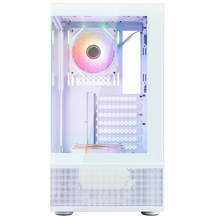 Компьютерный корпус  HSPD F510, Panoramic Mid Tower, белый, TG, 0.5 SPCC, 3x120mm ARGB ATX, mATX, mI