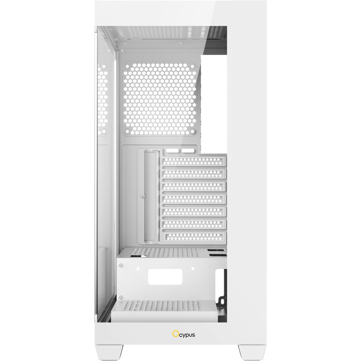 Компьютерный корпус  HSPD F510, Panoramic Mid Tower, белый, TG, 0.5 SPCC, 3x120mm ARGB ATX, mATX, mI