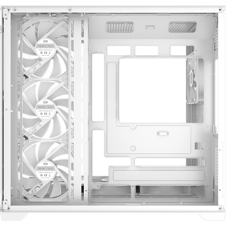 Компьютерный корпус  HSPD F510, Panoramic Mid Tower, белый, TG, 0.5 SPCC, 3x120mm ARGB ATX, mATX, mI