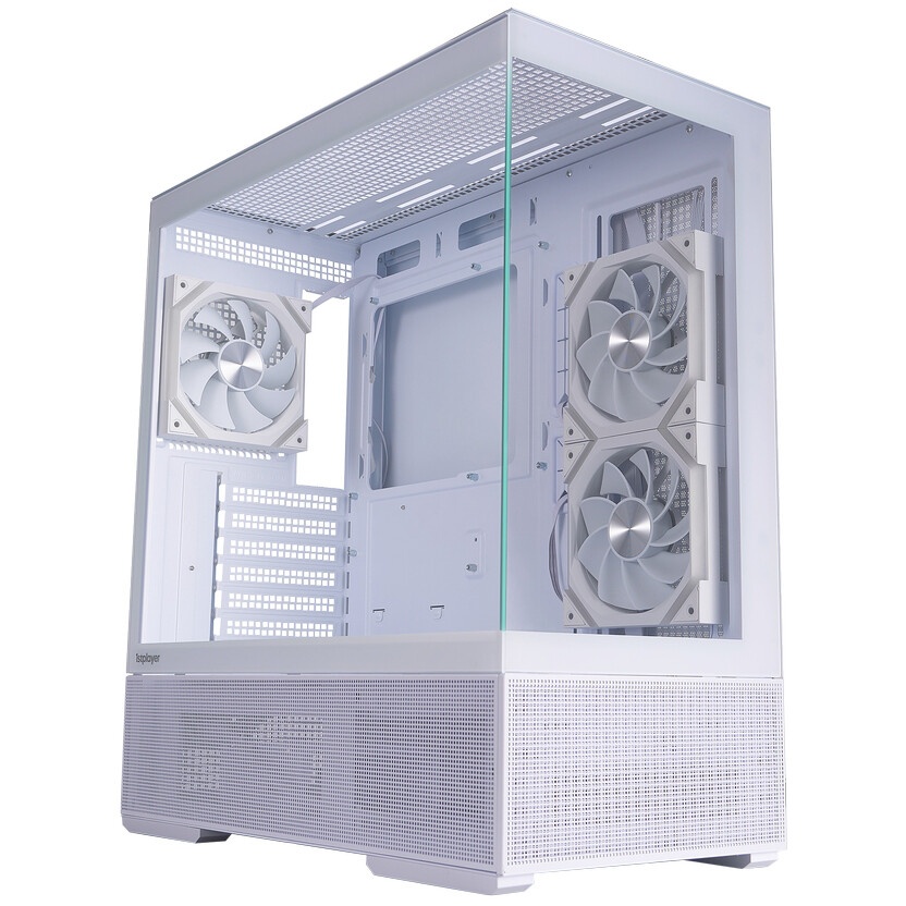 Компьютерный корпус  HSPD F510, Panoramic Mid Tower, белый, TG, 0.5 SPCC, 3x120mm ARGB ATX, mATX, mI