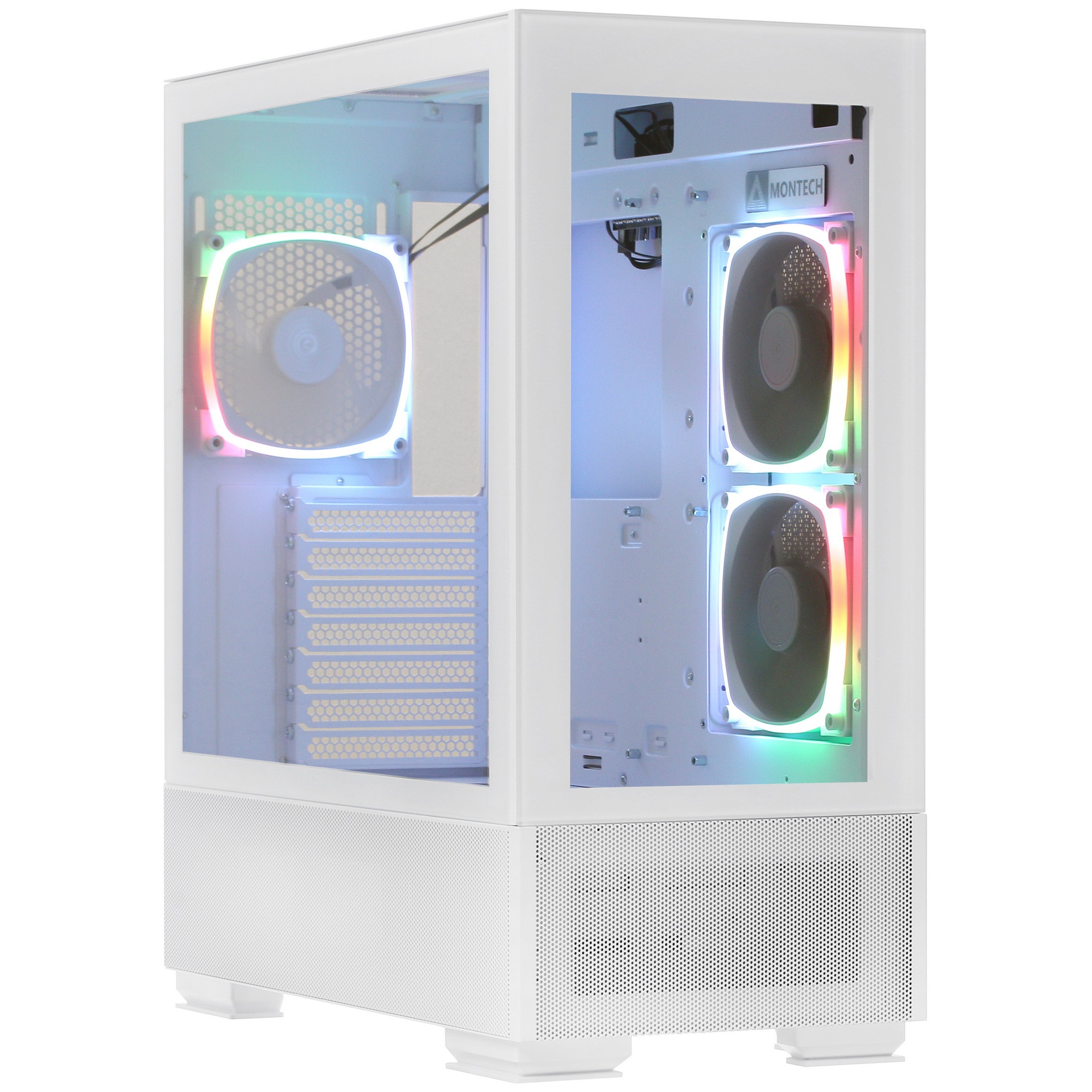 Компьютерный корпус Montech SKY TWO белый без БП ATX 3x140mm 2xUSB3.0 1xUSB3.1 audio bott PSU