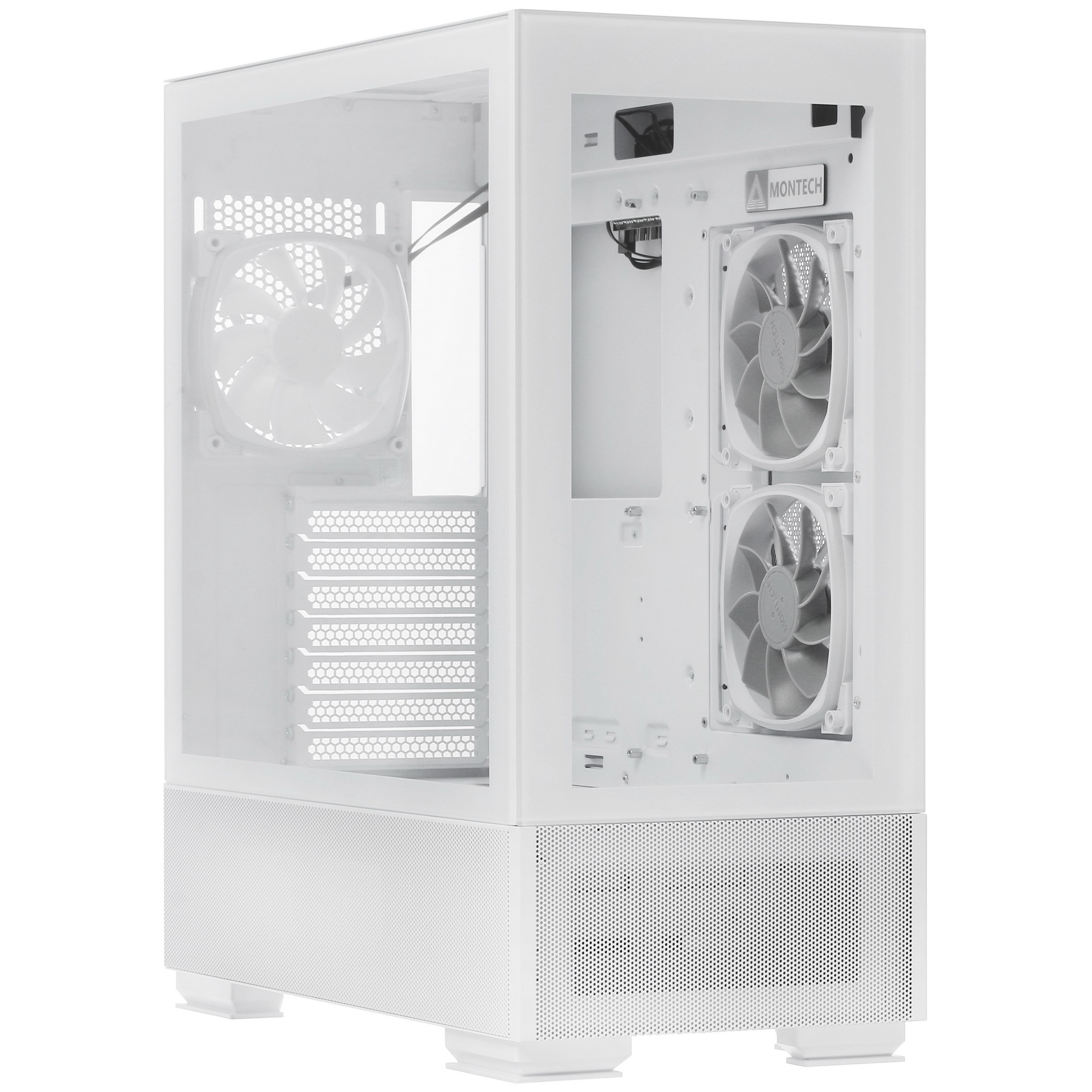 Компьютерный корпус Montech SKY TWO белый без БП ATX 3x140mm 2xUSB3.0 1xUSB3.1 audio bott PSU