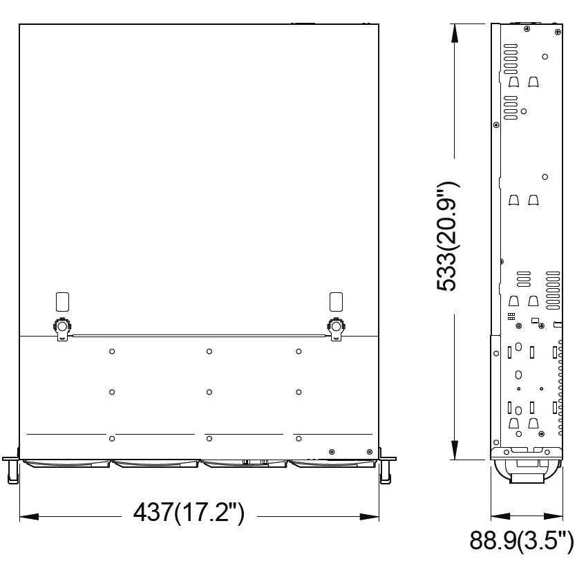 Серверный корпус Ablecom 1U chassis;  Mini-ITX, Micro-ATX, ATX MBs; 4 x 3.5'' hsb; 2 x USB; 1 x COM