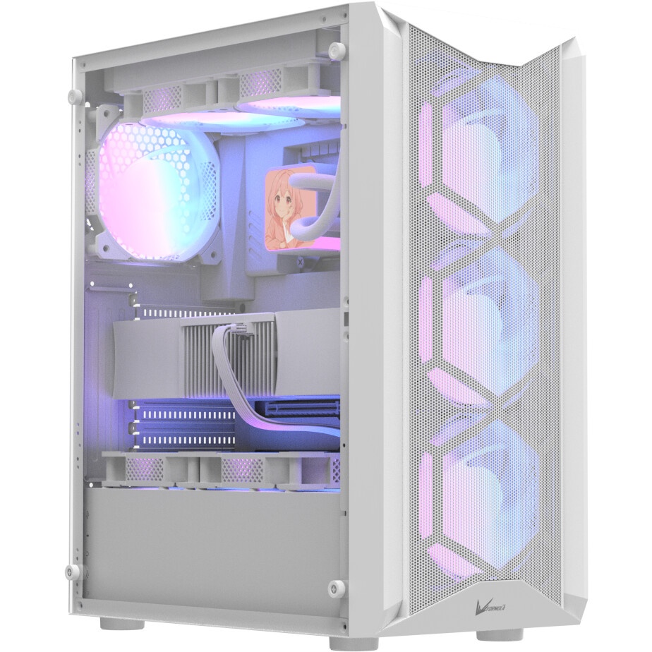 Компьютерный корпус AeroCool / Formula CL-3303W RGB белый без БП ATX 6x120mm 2xUSB2.0 1xUSB3.0 audio