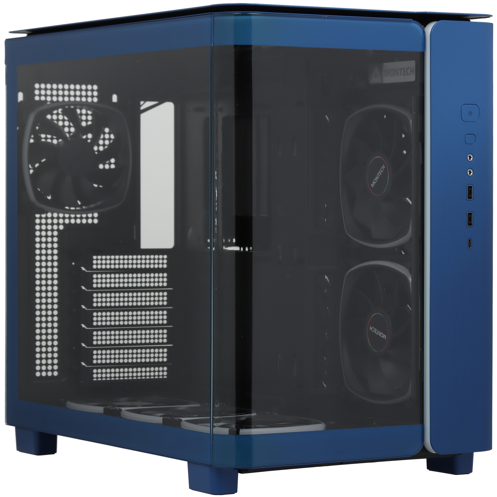 Компьютерный корпус Montech King 95 Pro голубой без БП ATX 4x120mm 2x140mm 1x180mm 2xUSB3.0 audio bo