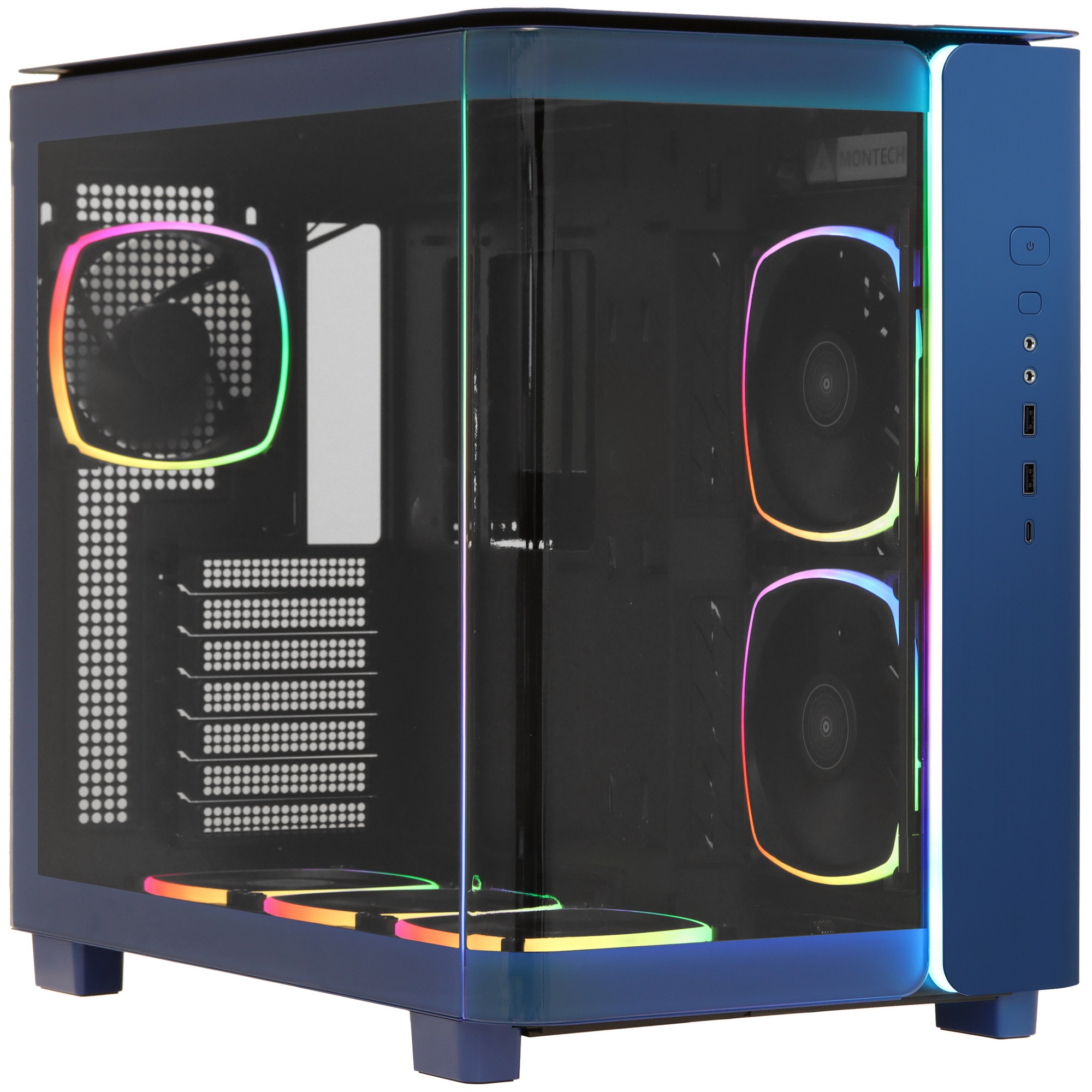 Компьютерный корпус Montech King 95 Pro голубой без БП ATX 4x120mm 2x140mm 1x180mm 2xUSB3.0 audio bo