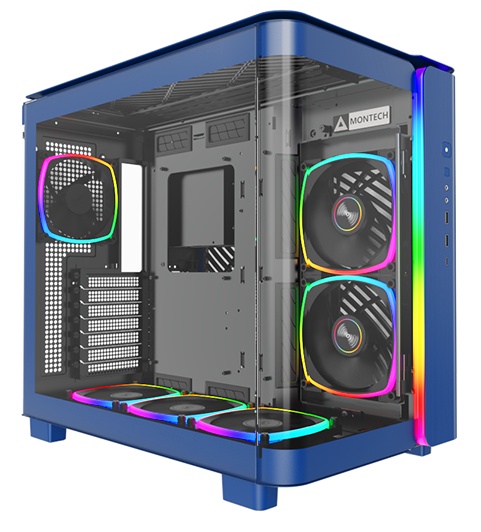 Компьютерный корпус Montech King 95 Pro голубой без БП ATX 4x120mm 2x140mm 1x180mm 2xUSB3.0 audio bo