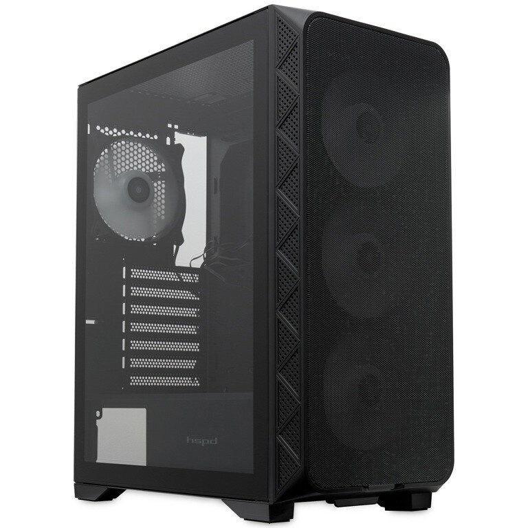 Компьютерный корпус  HSPD M510, Mesh Mid Tower, черный, TG, 0.5 SPCC, 4x120mm ARGB ATX, mATX, mITX 1