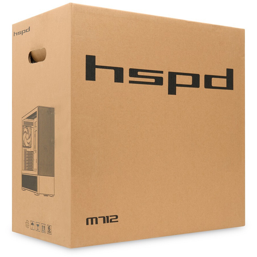 Компьютерный корпус  HSPD M510, Mesh Mid Tower, черный, TG, 0.5 SPCC, 4x120mm ARGB ATX, mATX, mITX 1