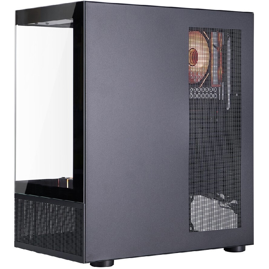 Компьютерный корпус  HSPD F510, Panoramic Mid Tower, черный, TG, 0.5 SPCC, 3x120mm ARGB ATX, mATX, m