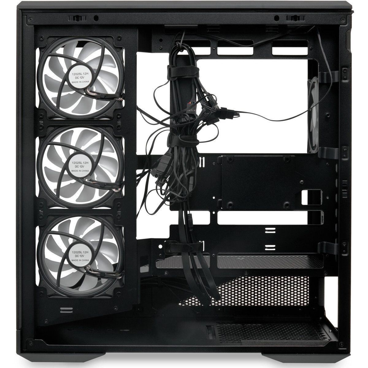 Компьютерный корпус  HSPD F510, Panoramic Mid Tower, черный, TG, 0.5 SPCC, 3x120mm ARGB ATX, mATX, m