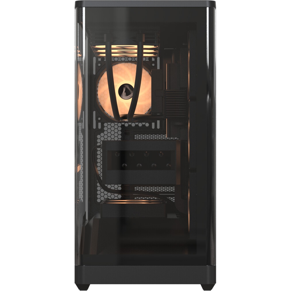 Компьютерный корпус  HSPD F510, Panoramic Mid Tower, черный, TG, 0.5 SPCC, 3x120mm ARGB ATX, mATX, m