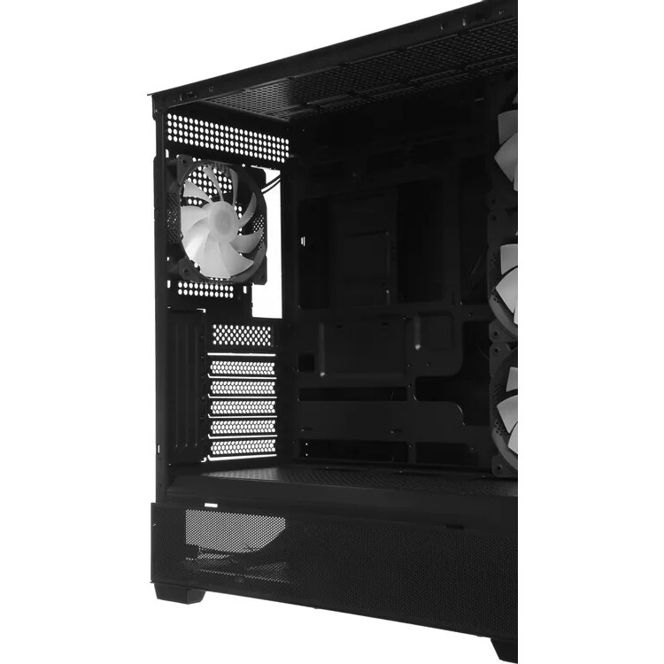 Компьютерный корпус  HSPD F510, Panoramic Mid Tower, черный, TG, 0.5 SPCC, 3x120mm ARGB ATX, mATX, m