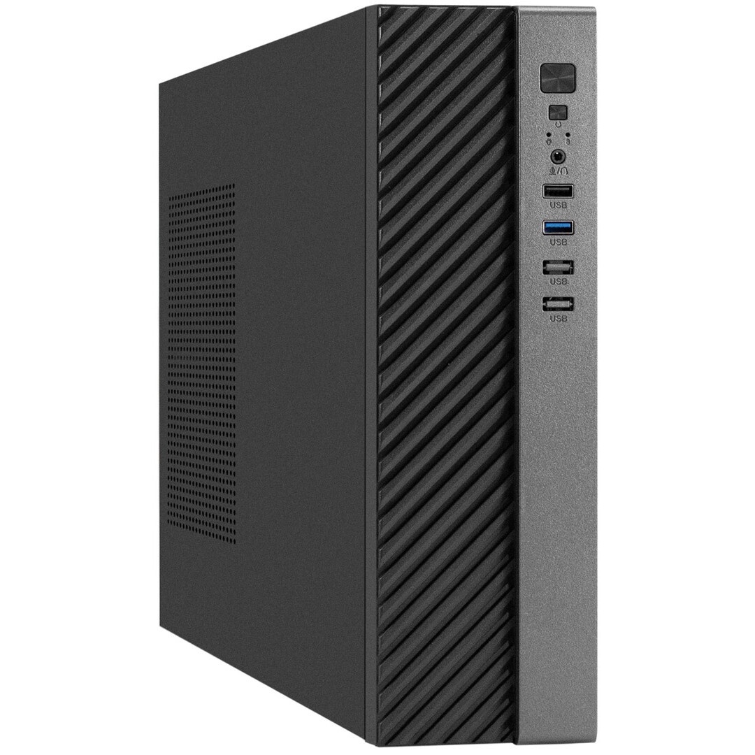 Корпус Desktop ExeGate MI-302U (mATX/mini-ITX, без БП, 1*USB+1*USB3.0, HD аудио, черный)