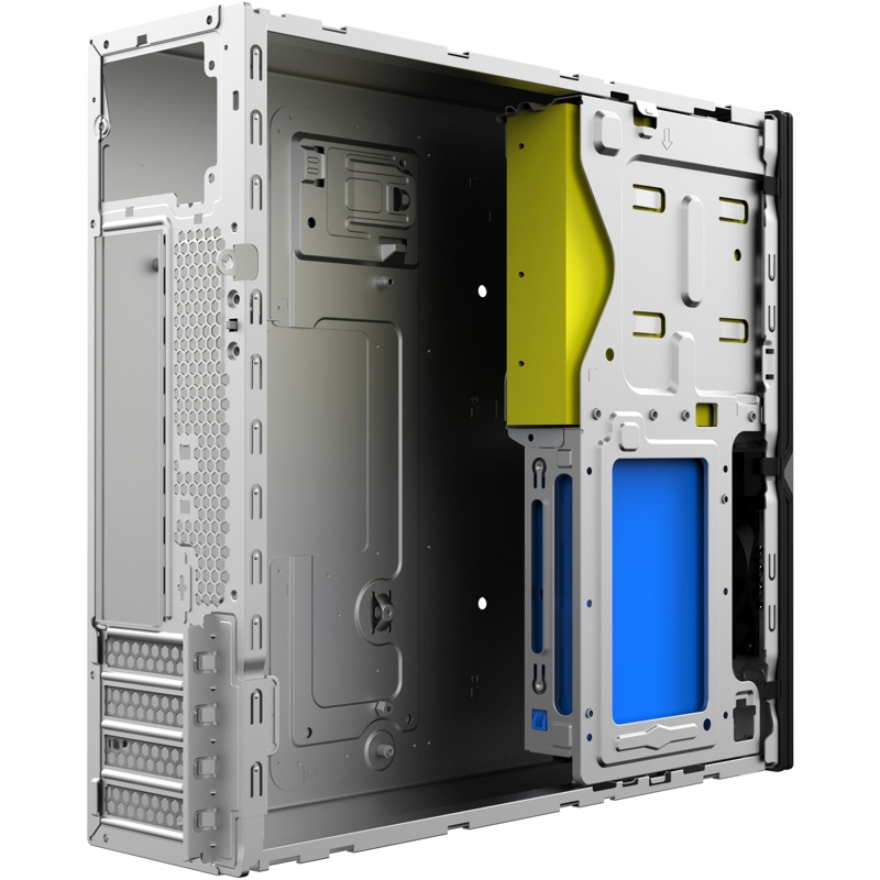 Корпус без блока питания/ Case Foxline mATX Desktop w/o PSU, 2xUSB3.0, 2xUSB2.0, toolless, Black, 8c