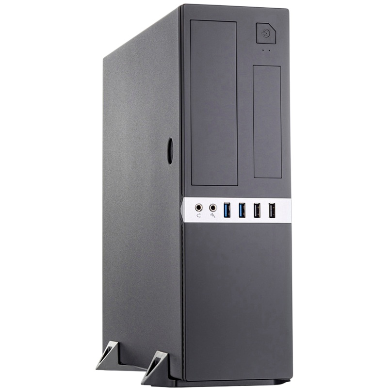 Корпус без блока питания/ Case Foxline mATX Desktop w/o PSU, 2xUSB3.0, 2xUSB2.0, toolless, Black, 8c