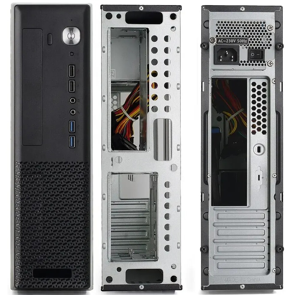 Корпус Desktop ExeGate MI-302U-350 (mATX/mini-ITX, TPS350 8см, 1*USB+1*USB3.0, HD аудио, черный)