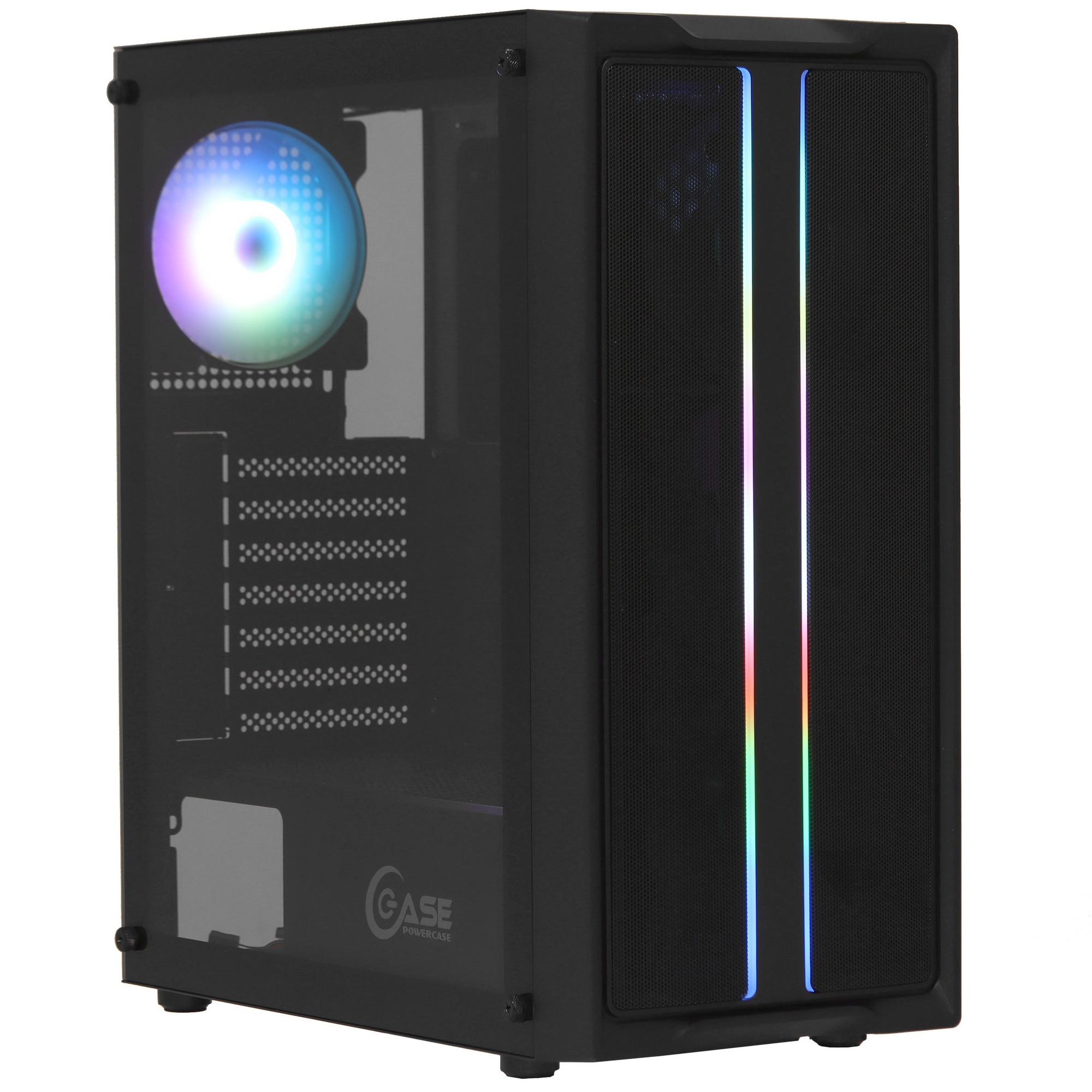 Корпус Powercase Mistral Evo, Tempered Glass, 1x 120mm PWM ARGB fan + ARGB Strip + 3x 120mm PWM non