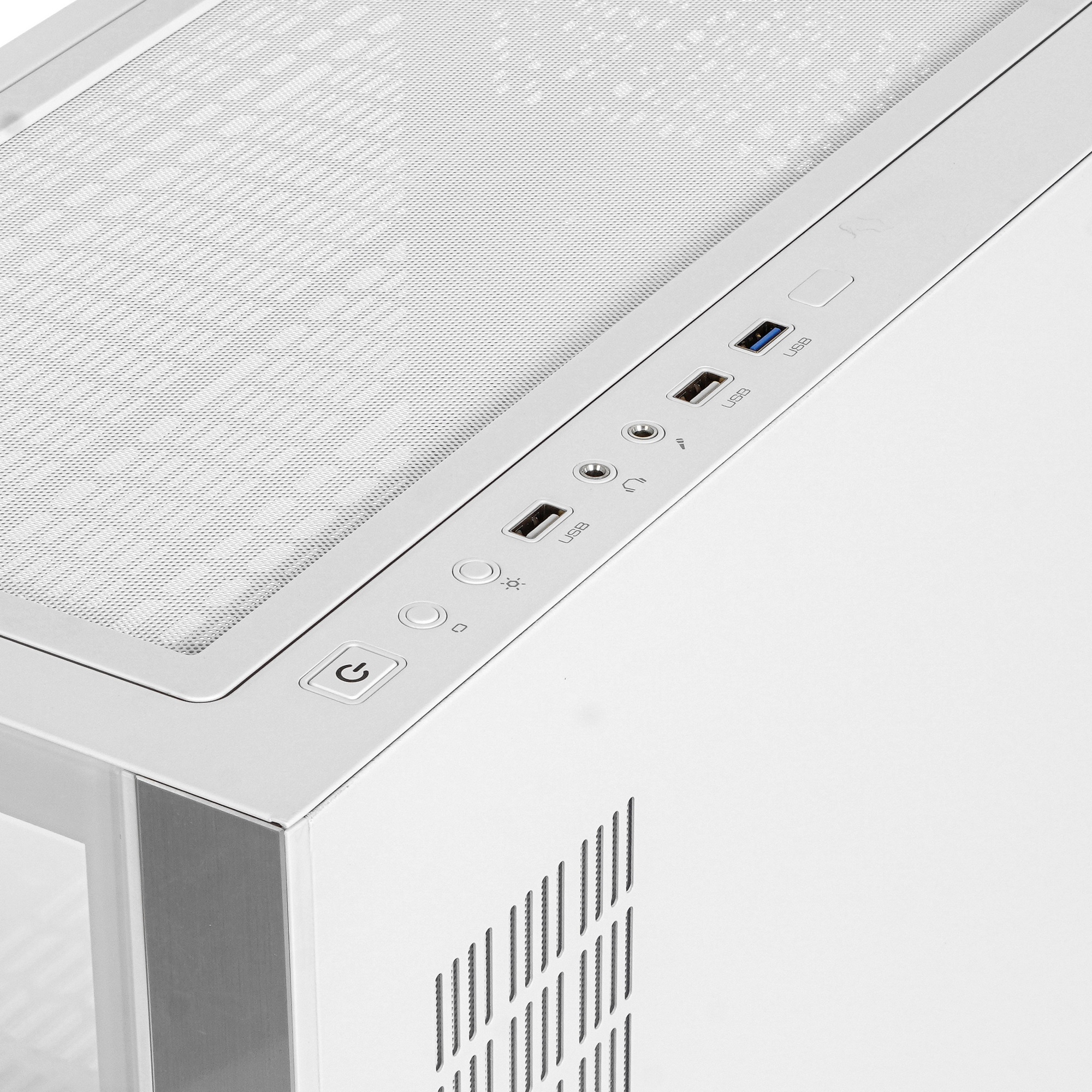 Компьютерный корпус Ginzzu GL770 FAN 12MW6 RGB*4 USB3.0 CRC10 Белый