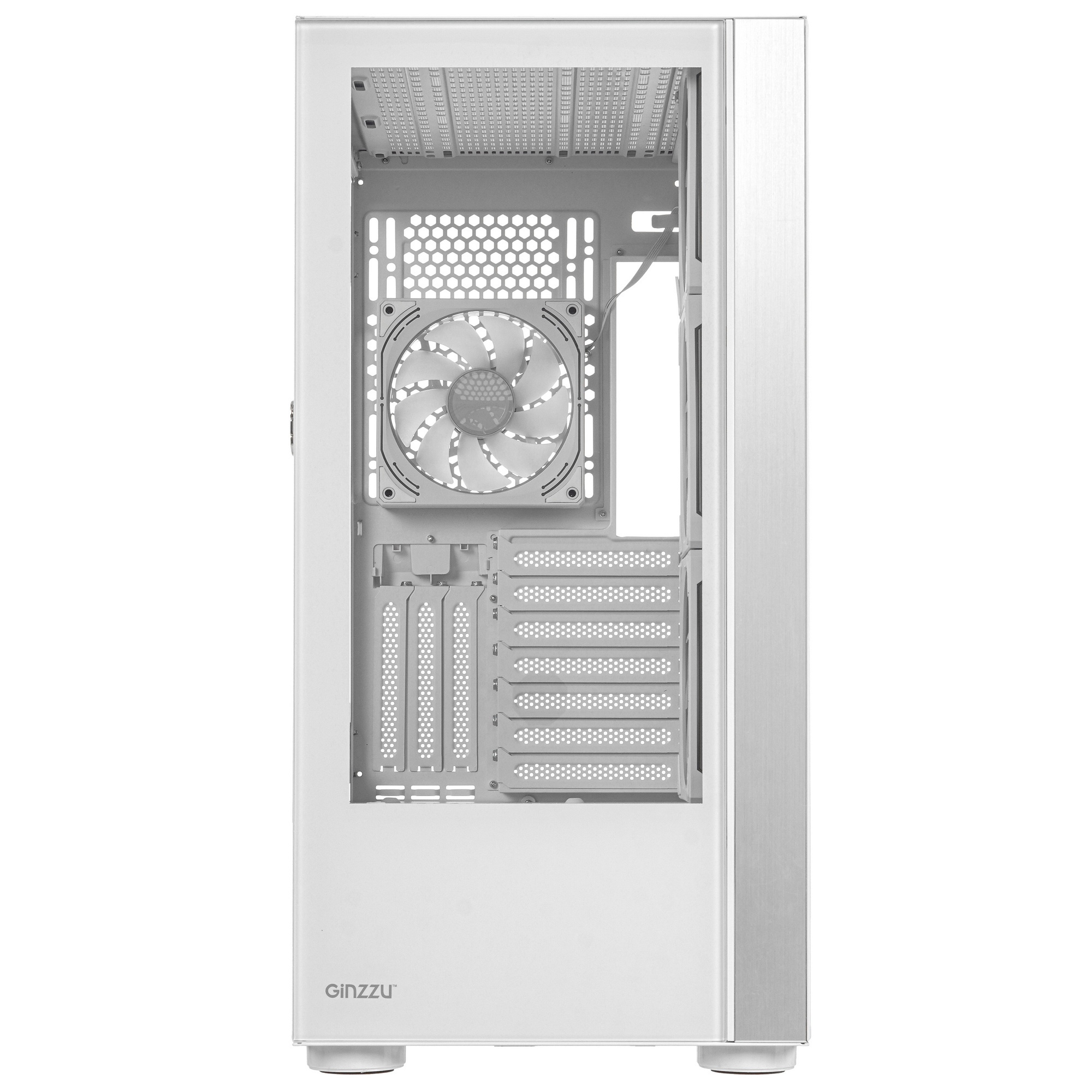 Компьютерный корпус Ginzzu GL770 FAN 12MW6 RGB*4 USB3.0 CRC10 Белый