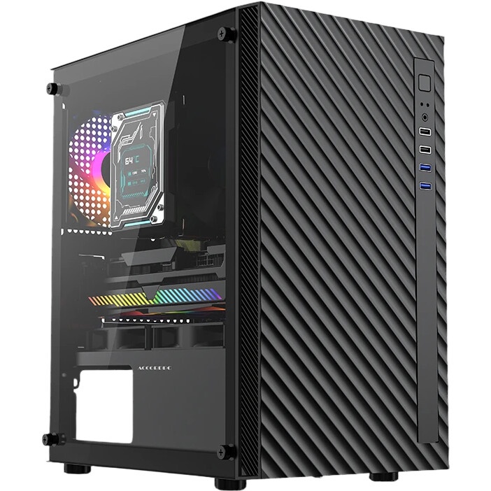 Компьютерный корпус Accord M3302 черный без БП mATX 1xUSB2.0 1xUSB3.0 1xUSB3.1 audio bott PSU