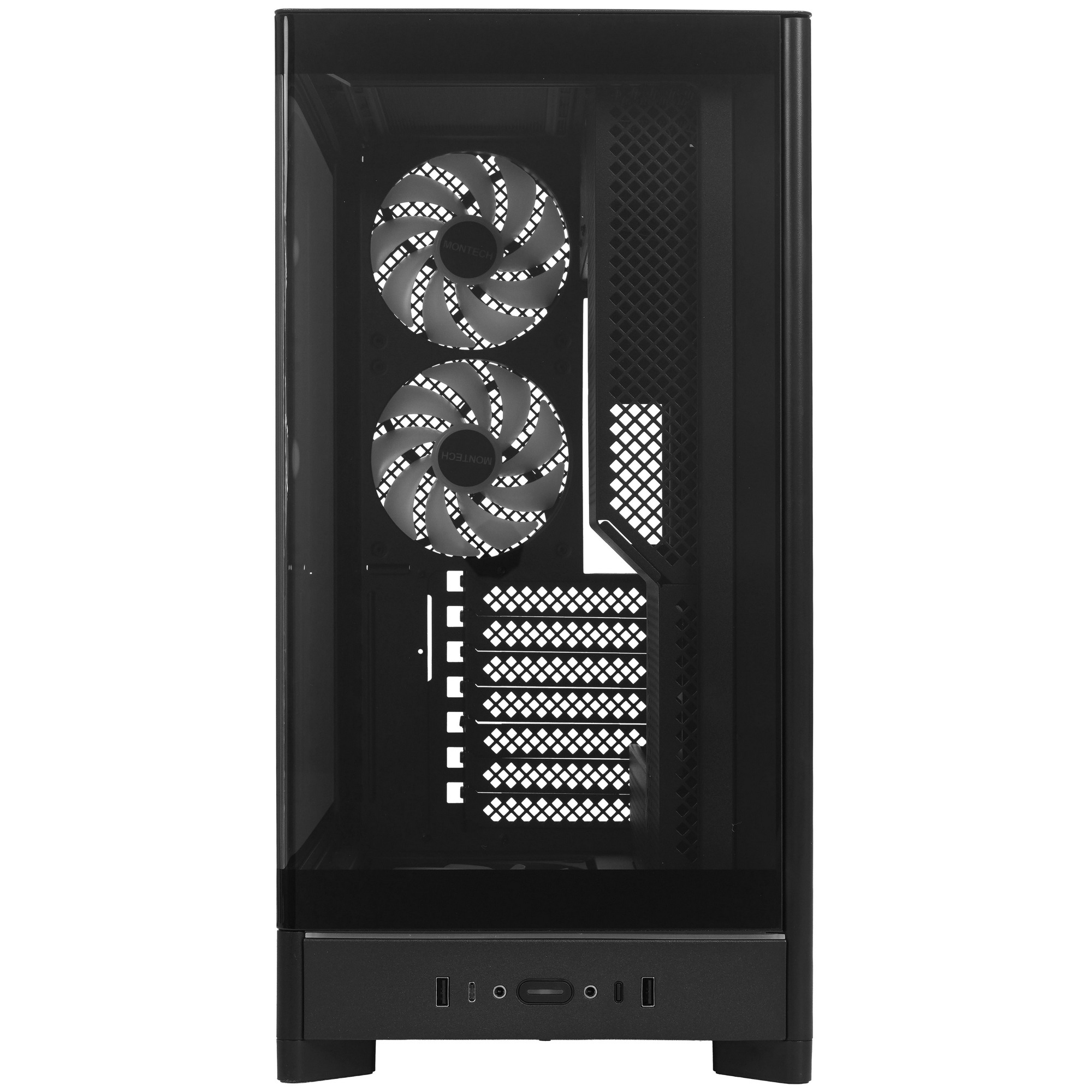 Корпус Montech HS02 PRO черный без БП ATX 4x140mm 2xUSB3.0 audio bott PSU