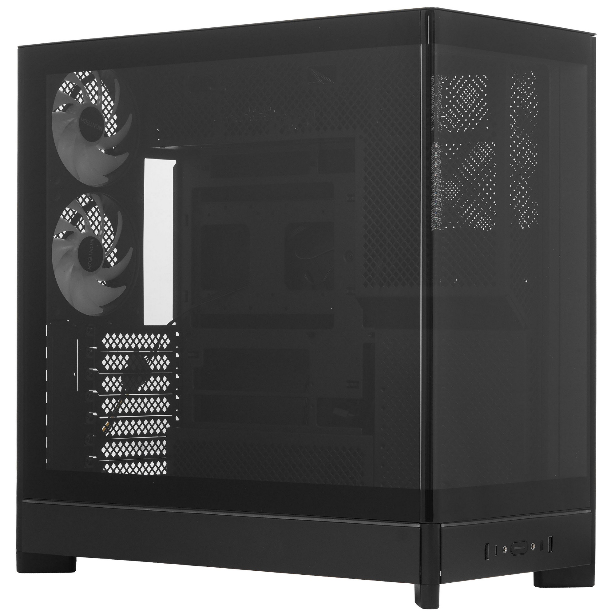 Корпус Montech HS02 PRO черный без БП ATX 4x140mm 2xUSB3.0 audio bott PSU