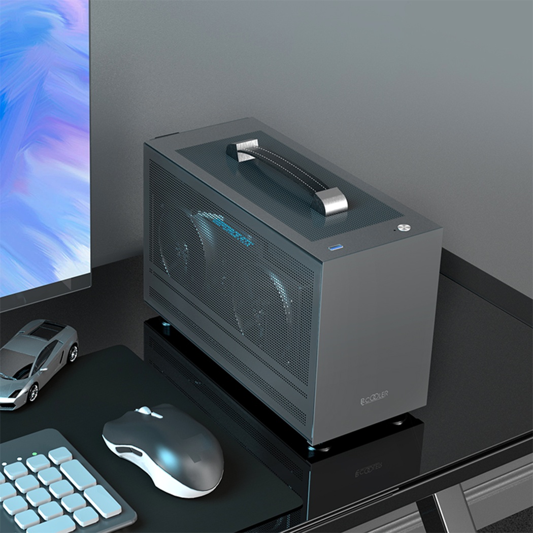 Корпус без блока питания PCCooler I100 PRO MESH GY, Mesh Compact, серый, SPCC, no fans ITX 60/300/SF