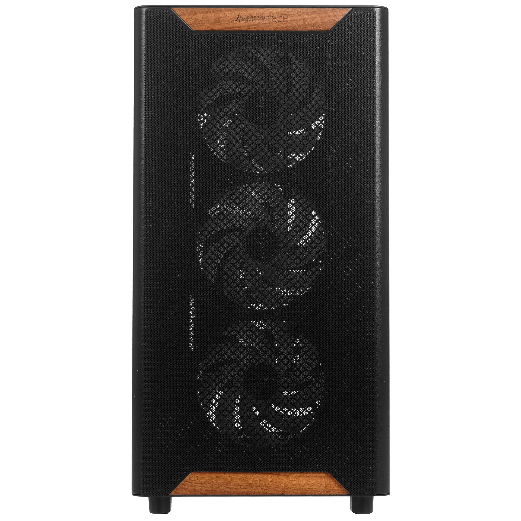 Корпус Montech XR Wood черный без БП ATX 3x120mm 2xUSB3.0 audio bott PSU