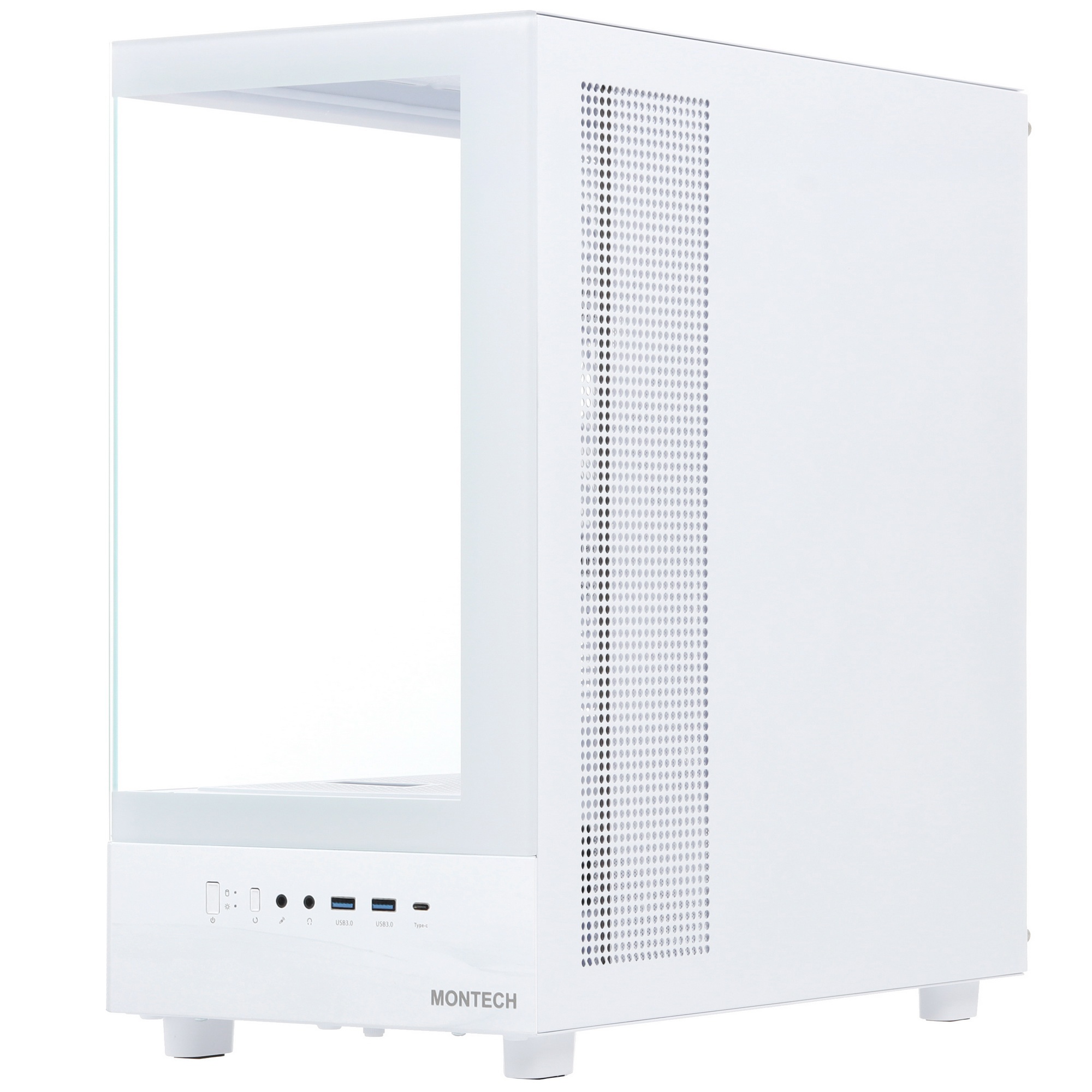 Корпус Montech XR Wood белый без БП ATX 3x120mm 2xUSB3.0 audio bott PSU