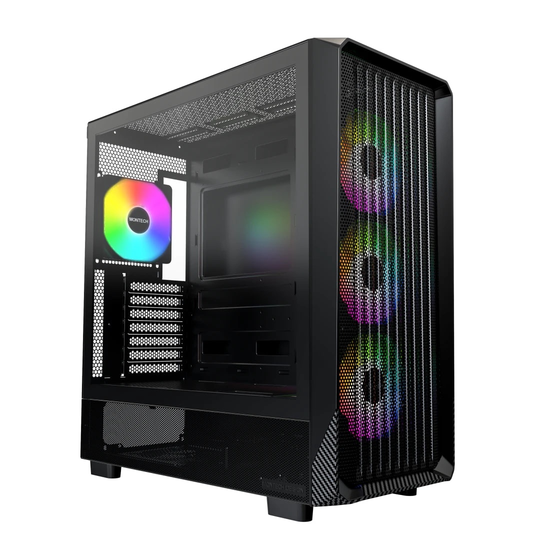 Корпус Montech X5 черный без БП ATX 4x120mm 1xUSB2.0 1xUSB3.0 audio bott PSU