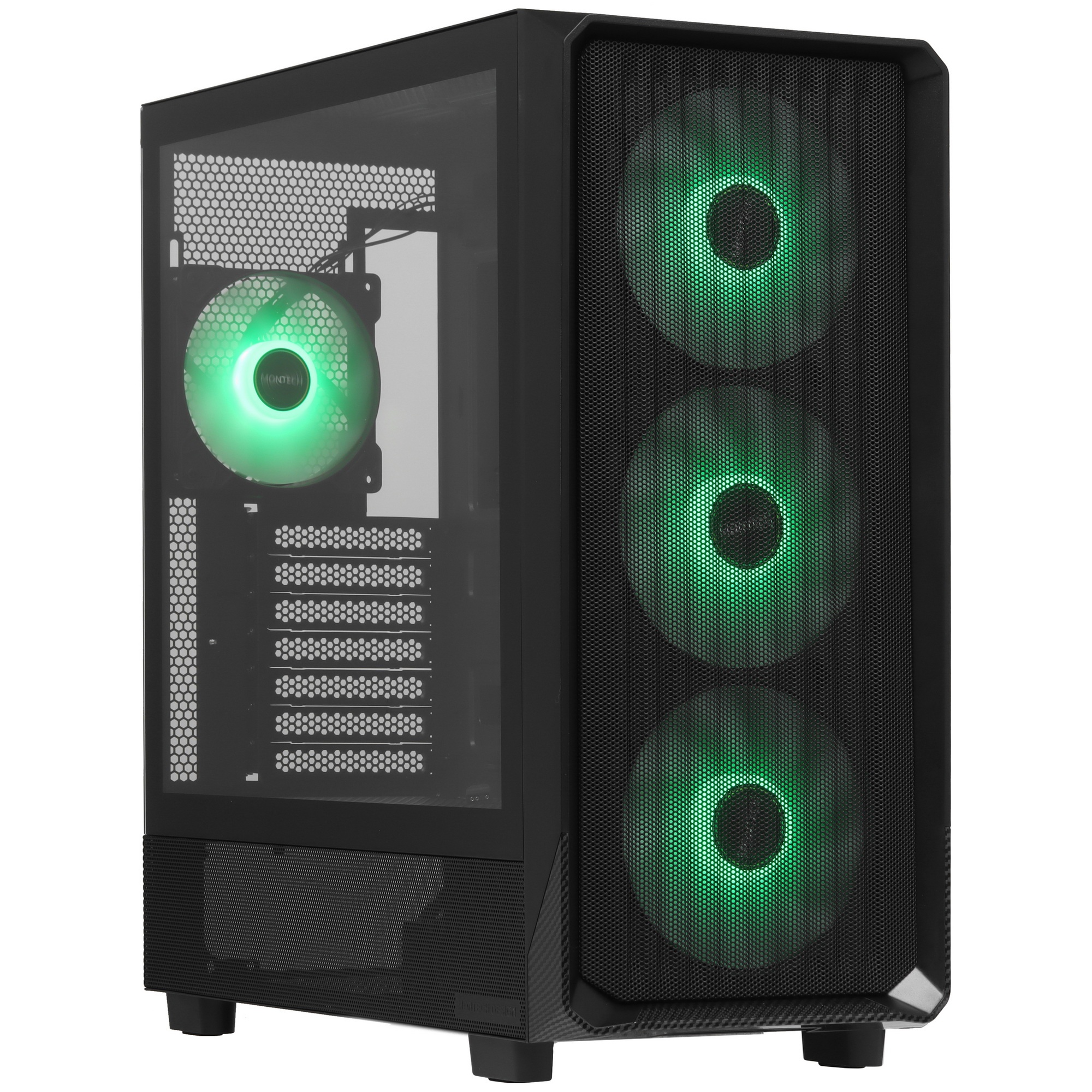Корпус Montech X5 черный без БП ATX 4x120mm 1xUSB2.0 1xUSB3.0 audio bott PSU