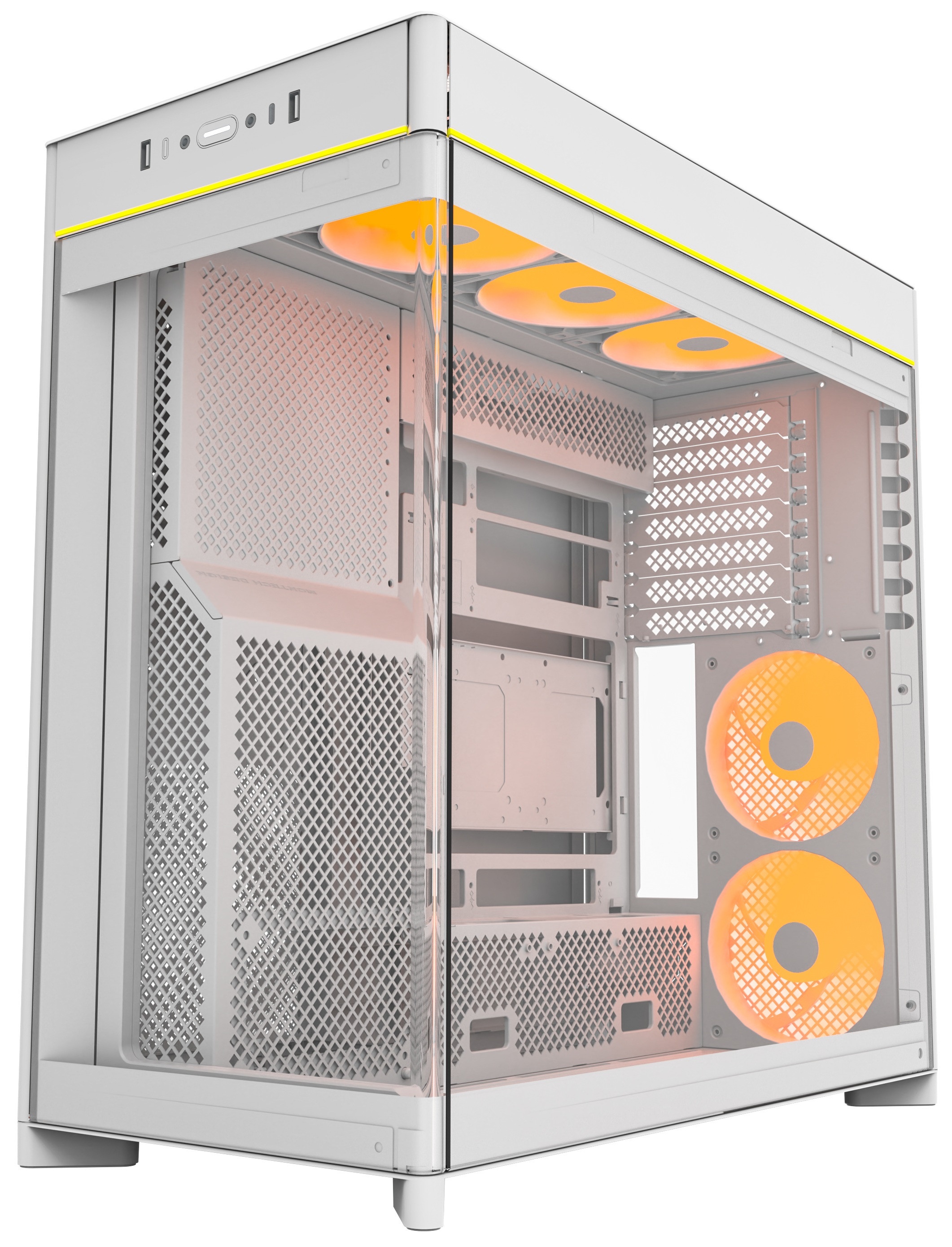 Корпус Montech HS02 PRO белый без БП ATX 4x140mm 2xUSB3.0 audio bott PSU