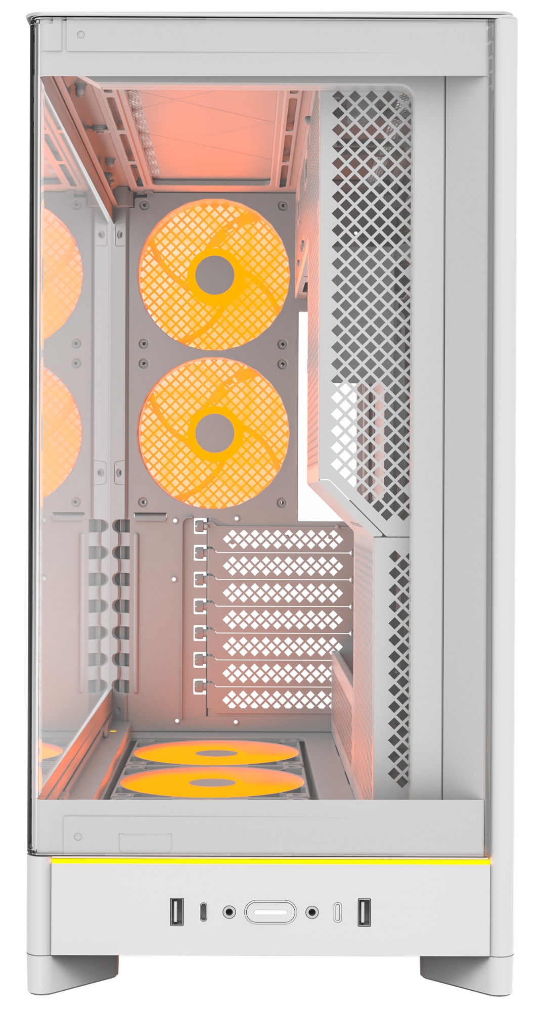 Корпус Montech HS02 PRO белый без БП ATX 4x140mm 2xUSB3.0 audio bott PSU