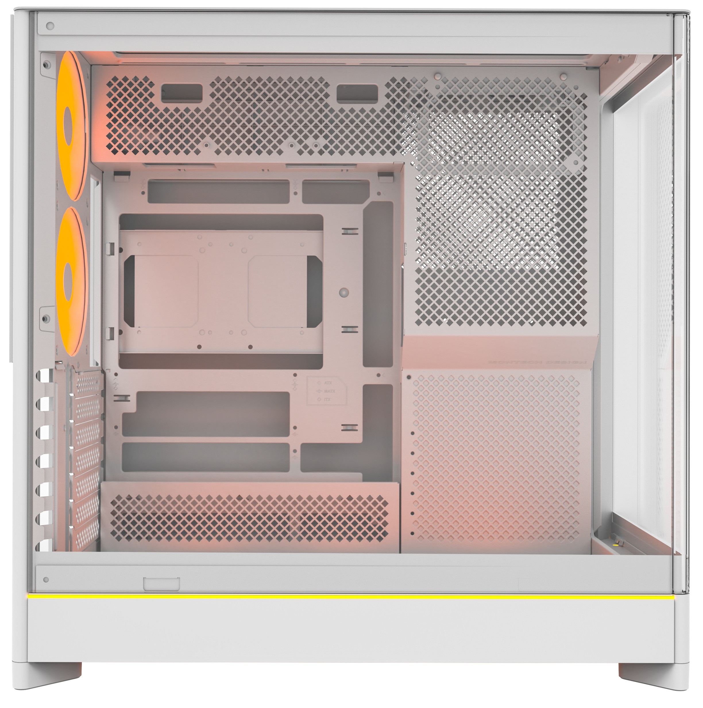 Корпус Montech HS02 PRO белый без БП ATX 4x140mm 2xUSB3.0 audio bott PSU