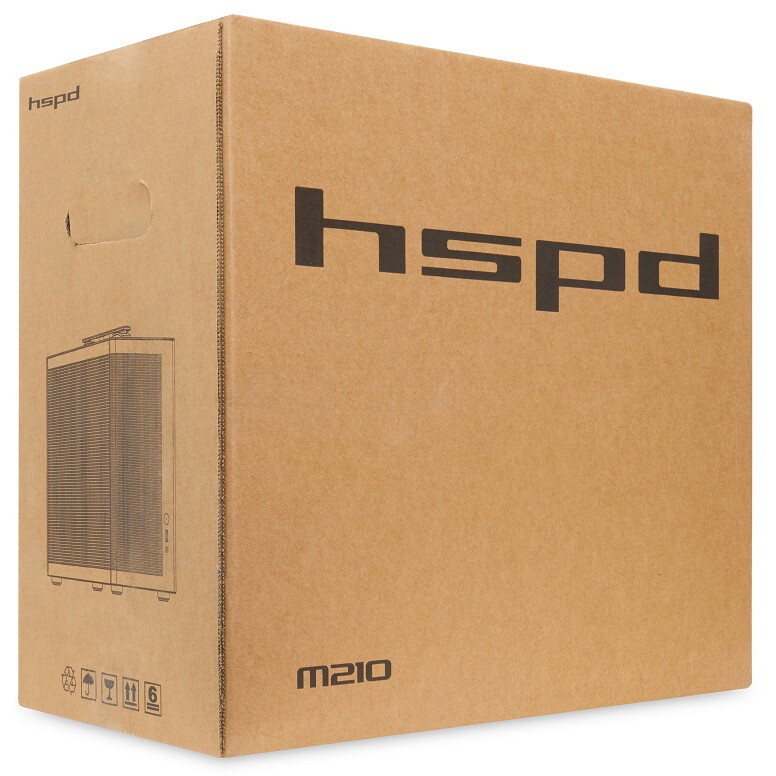 Корпус без блока питания HSPD M210, Mesh Mid Tower, Black, 0.7 SPCC, 1x90mm mATX, mITX 140/280/150mm