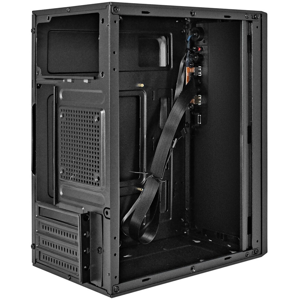 Корпус с блоком питания Foxline 450Вт./ Case Forza mATX, 450W, 2xUSB2.0+2xUSB3.0, Black, w/o FAN, 8