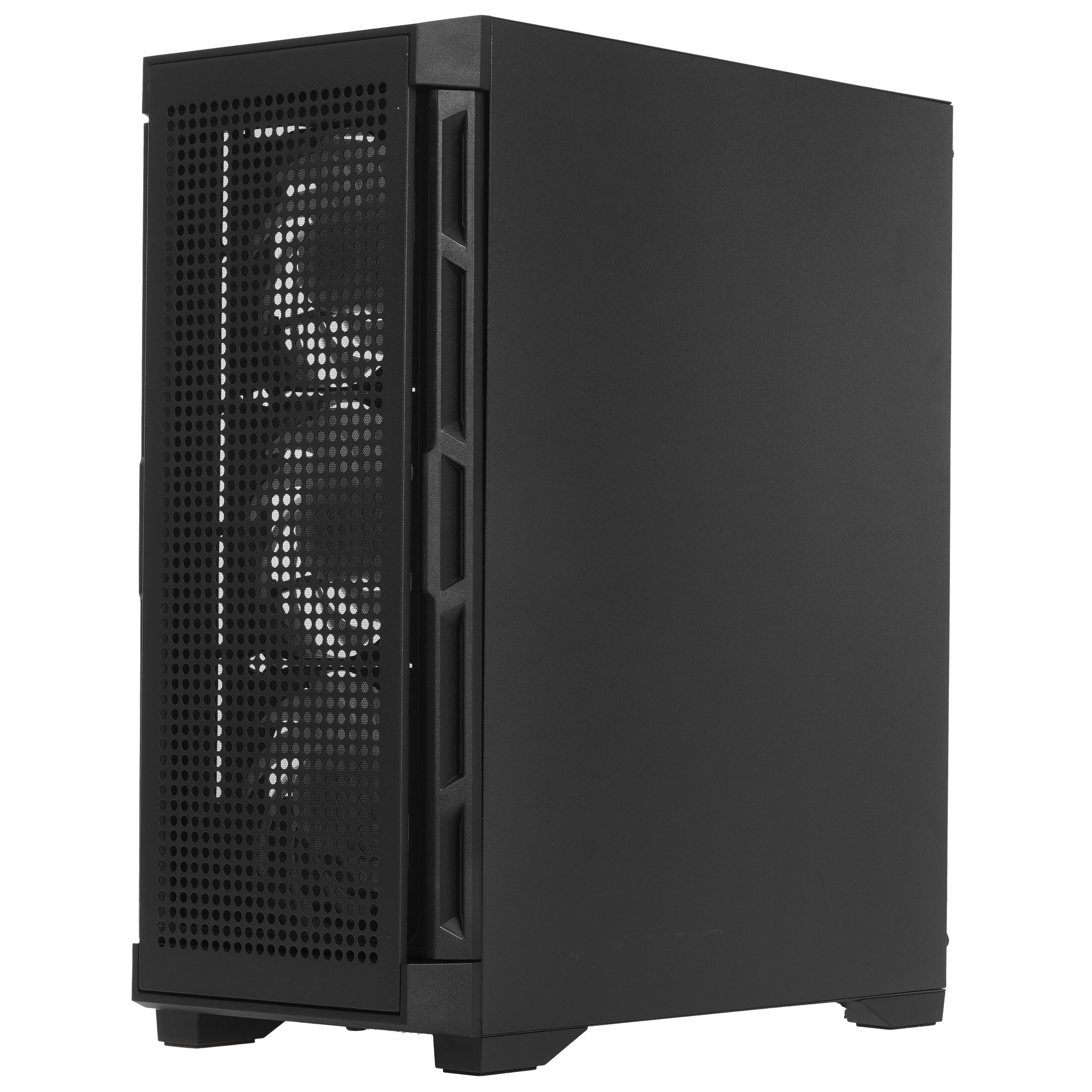 Компьютерный корпус Powercase Ultimate Black, Tempered Glass, 4x 120mm ARGB fans, ARGB HUB, чёрный,