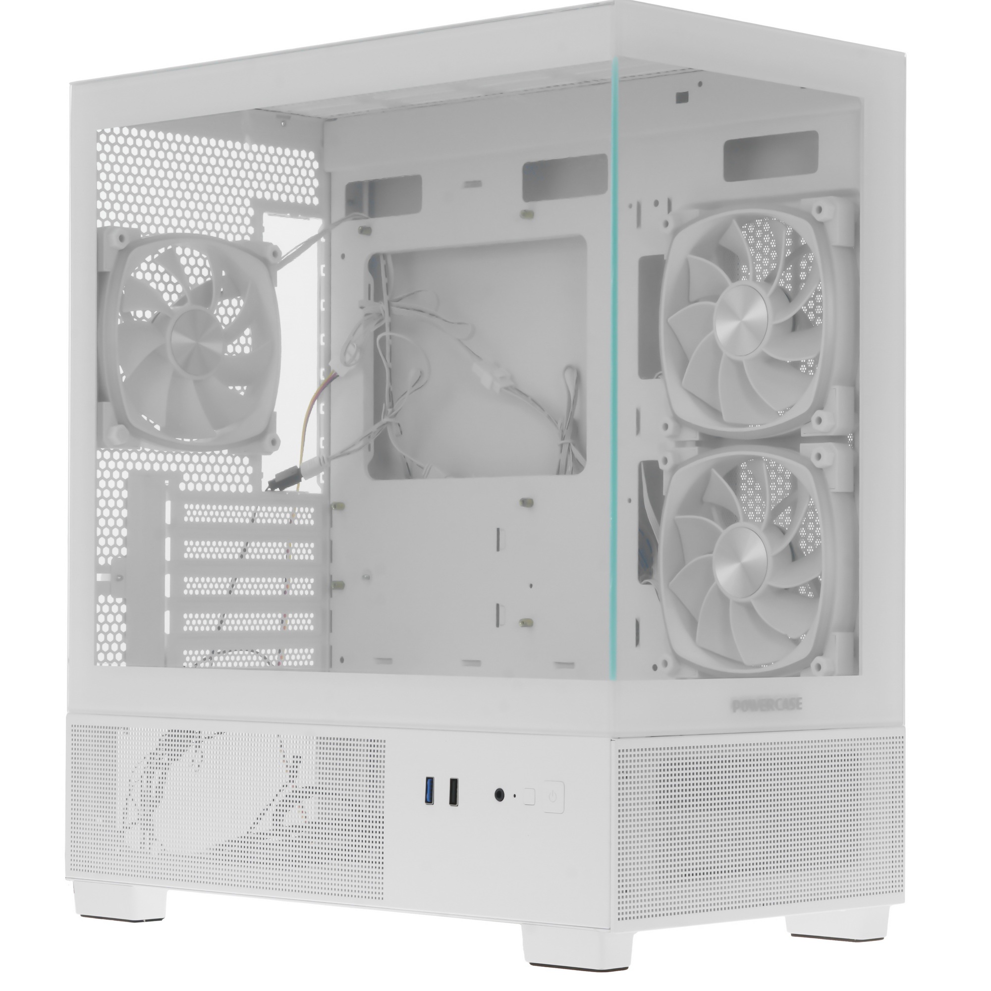 Корпус Powercase Vision Micro M3W, Tempered Glass, 3x 120mm ARGB PWM Fan, белый, mATX (CVMMW-A3)