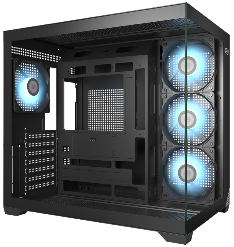 Корпус без блока питания PCCooler C3T700 ARGB BK, Midi-Tower, TG, 4x120mm ARGB, 1xUSB-A 3.0 + 1xUSB-