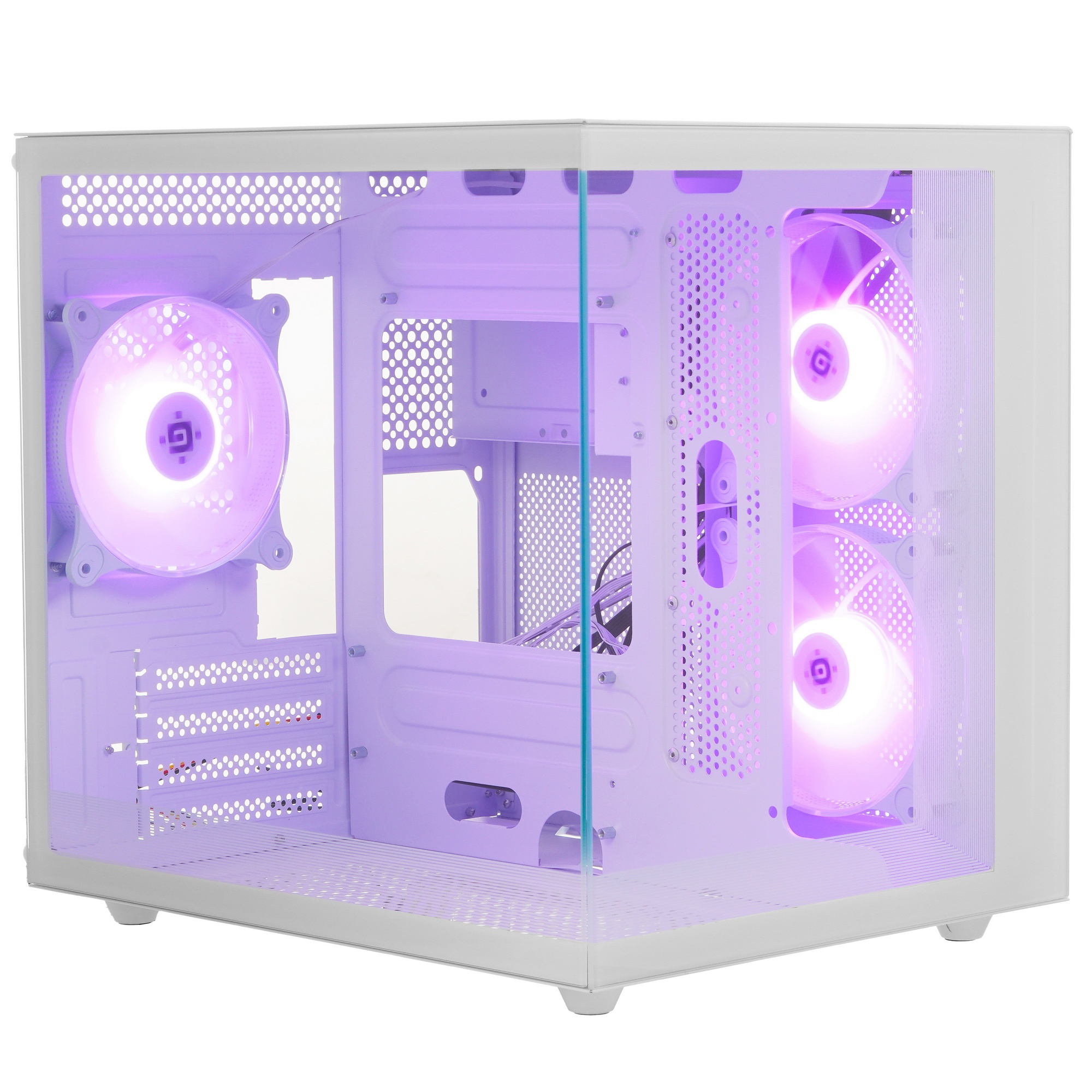 Корпус компьютерный NovaCube белый,mATX,3fan,switch&M/BSynс DEFENDER